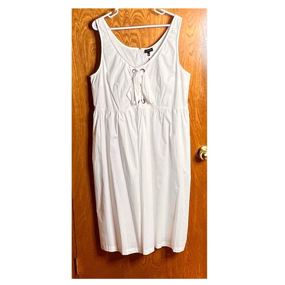 White Sleeveless Sundress with Pockets!